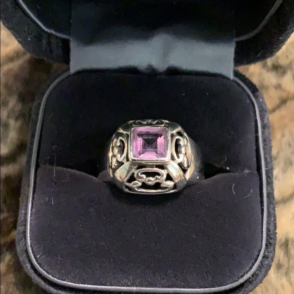 💜 Stylish, eclectic, amethyst sterling silver ring 925 #A97 - Picture 1 of 7